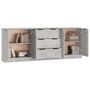 Voir la diapositive 5 : VIDAXL Buffets 3 pcs gris beton bois d'ingenierie