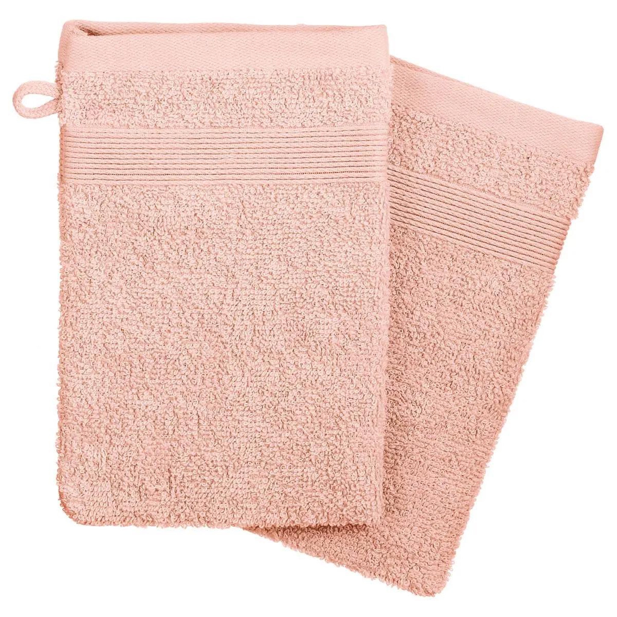 ATMOSPHERA Lot de 2 gants de toilette  confort  15x21cm rose