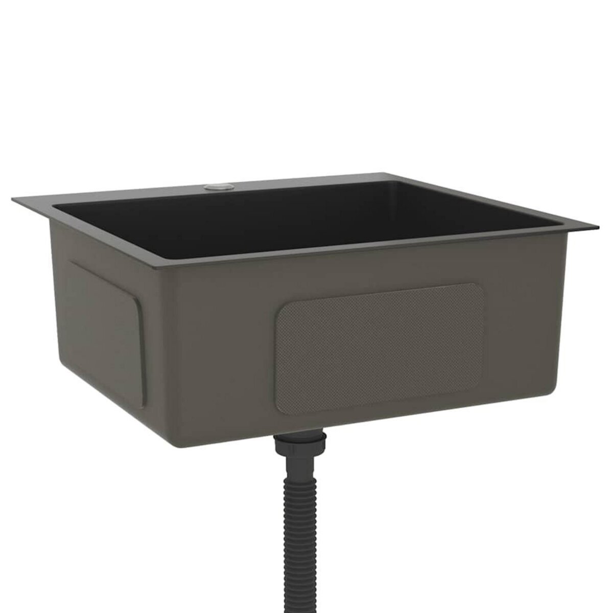 VIDAXL Evier de cuisine fait main Noir Acier inoxydable