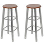Voir la diapositive 2 : VIDAXL Tabourets de bar lot de 4 argente et marron MDF