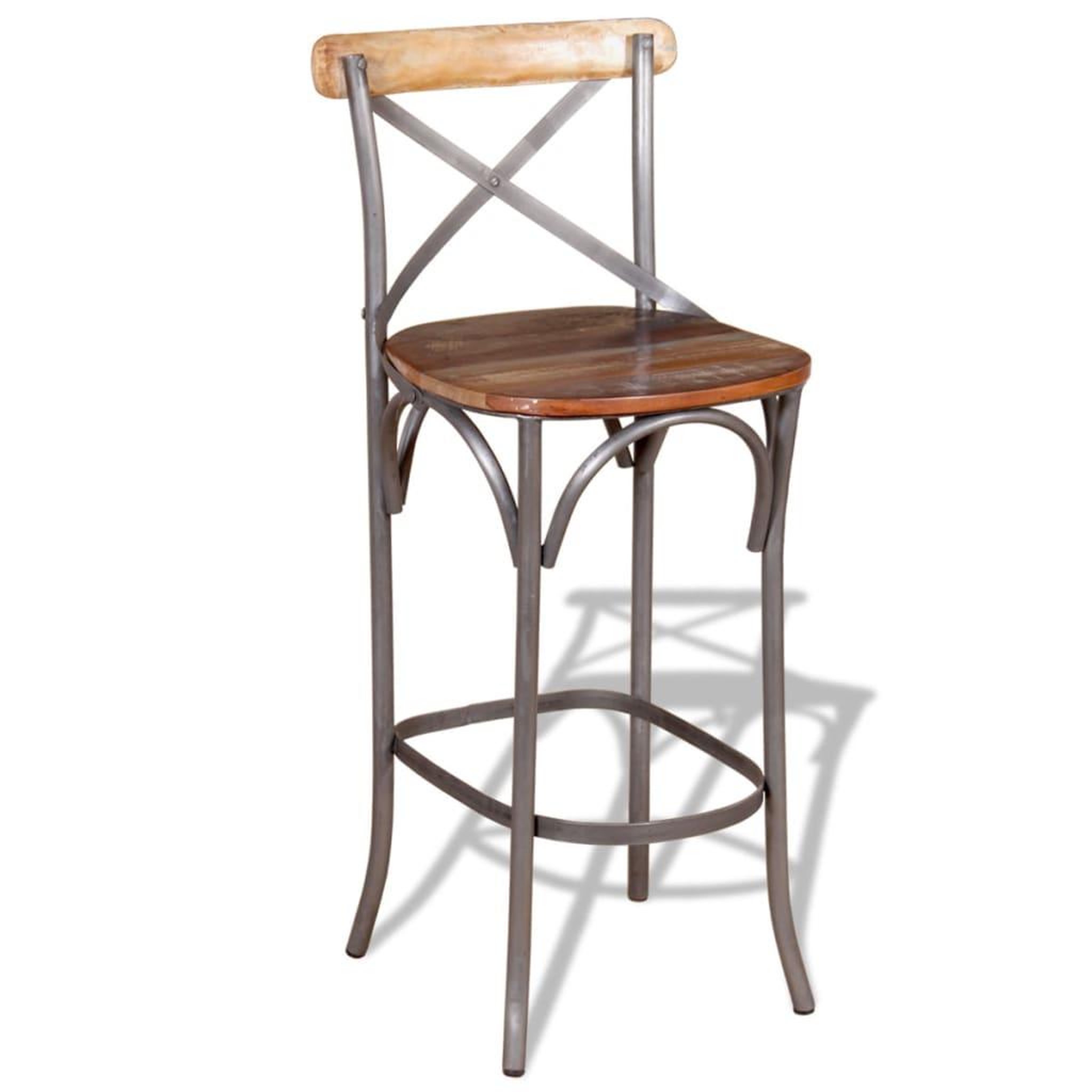 Voir la diapositive 2 : VIDAXL Tabouret de bar bois de recuperation massif