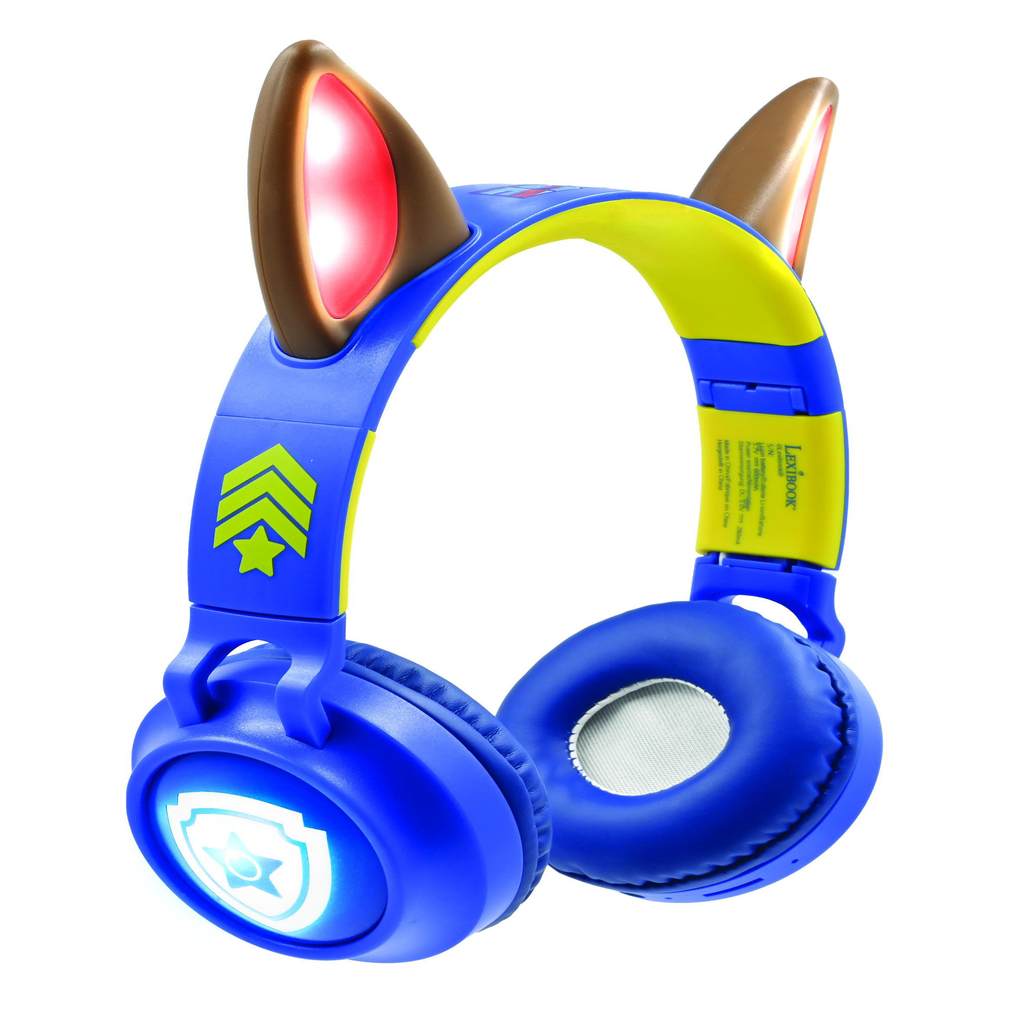 Voir la diapositive 2 : Lexibook Casque lumineux pliable Bluetooth et filaire Chase de La Pat' Patroulle avec limitation du volume