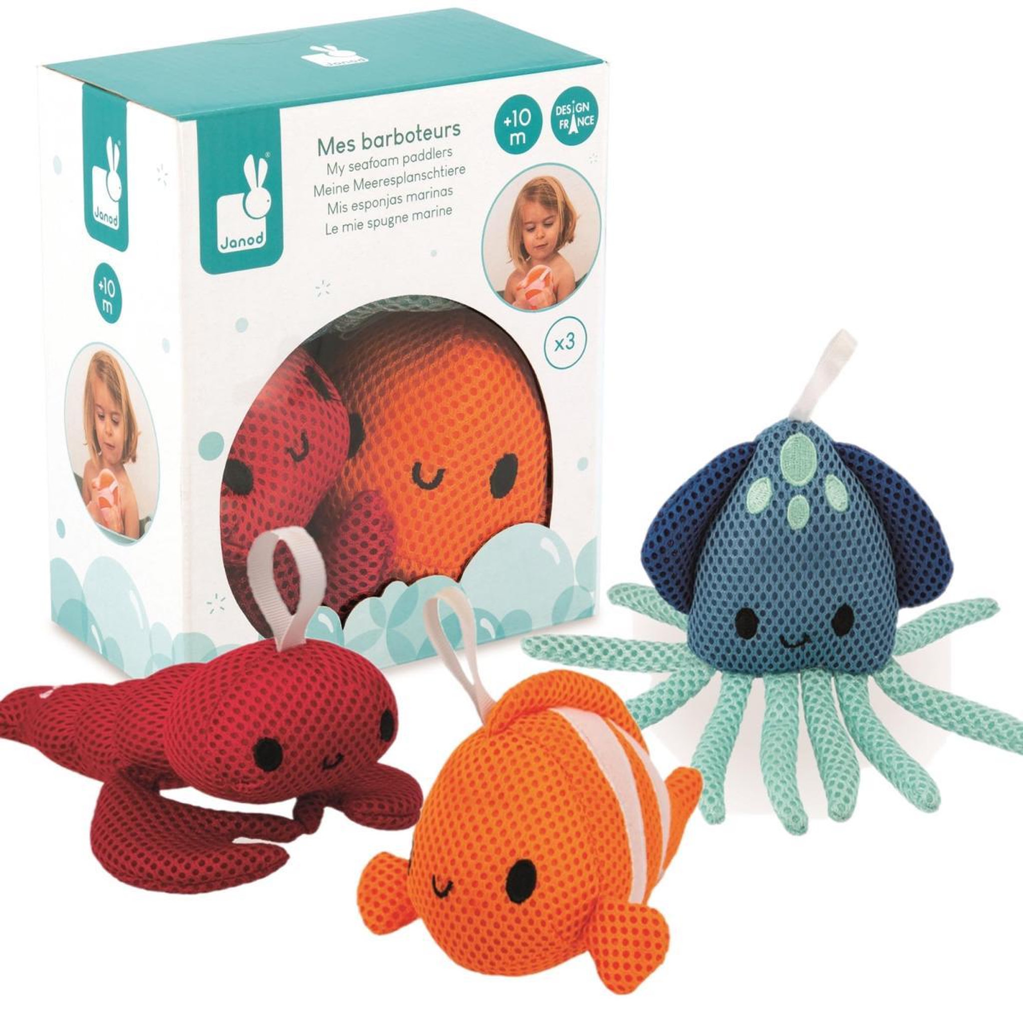 Juratoys-Janod Set de 3 barboteurs marins