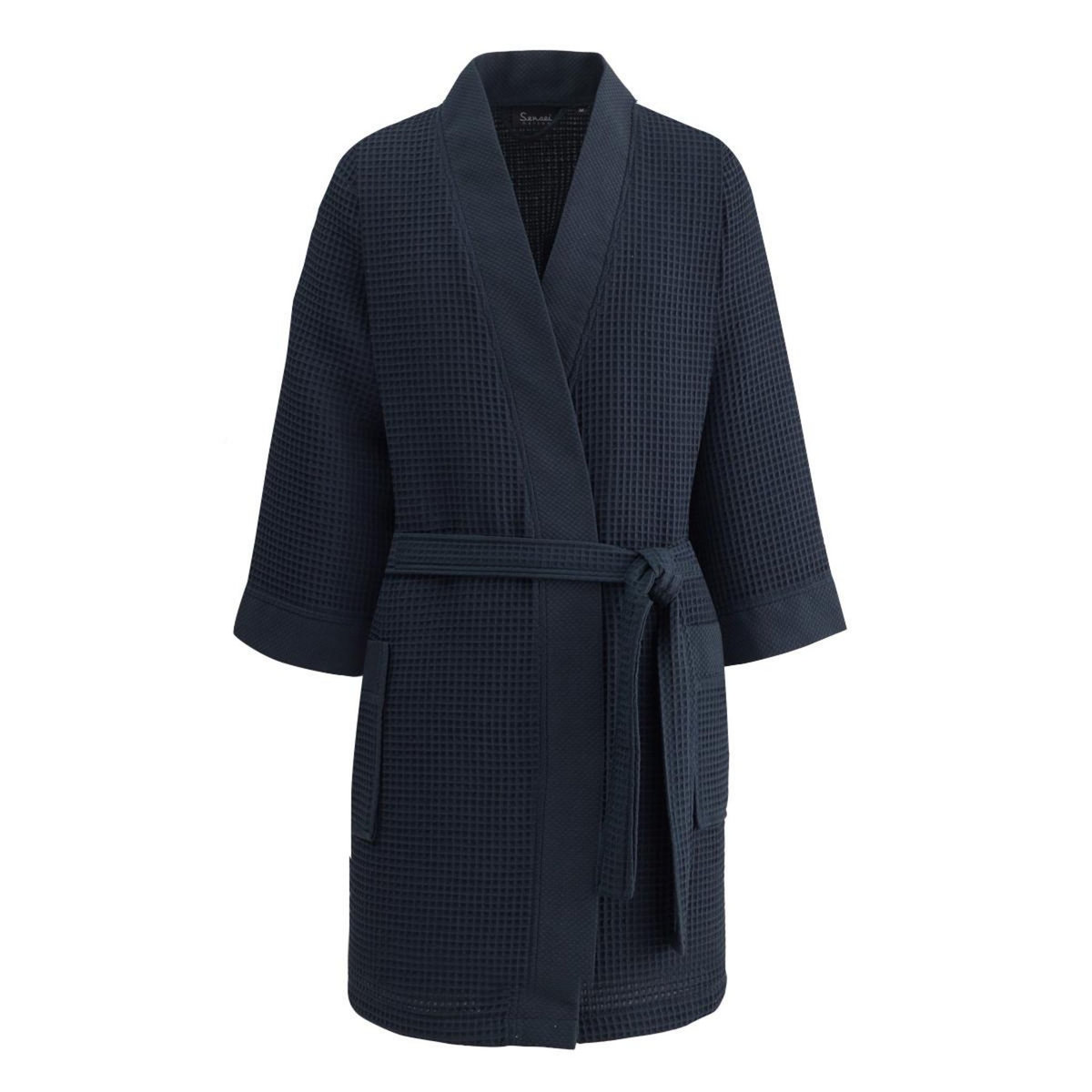 Sensei Maison Peignoir court femme nid d'Abeille col piqué SPA