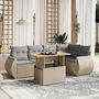Voir la diapositive 1 : VIDAXL Salon de jardin avec coussins 6 pcs beige resine tressee