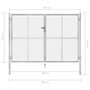 Voir la diapositive 5 : VIDAXL Porte de jardin Acier galvanise 306x225 cm Argente