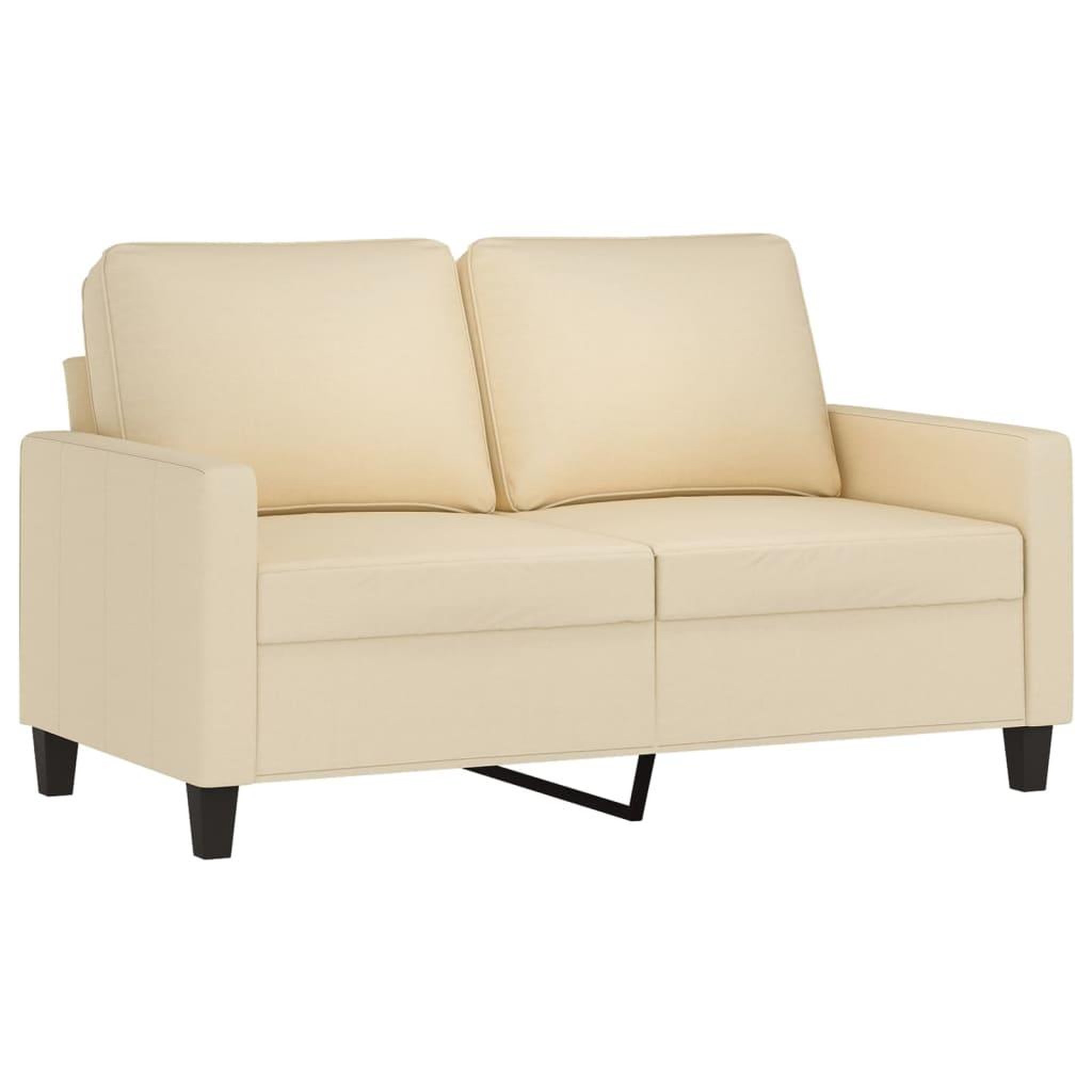 Voir la diapositive 3 : VIDAXL Ensemble de canapes 2 pcs avec coussins Creme Tissu