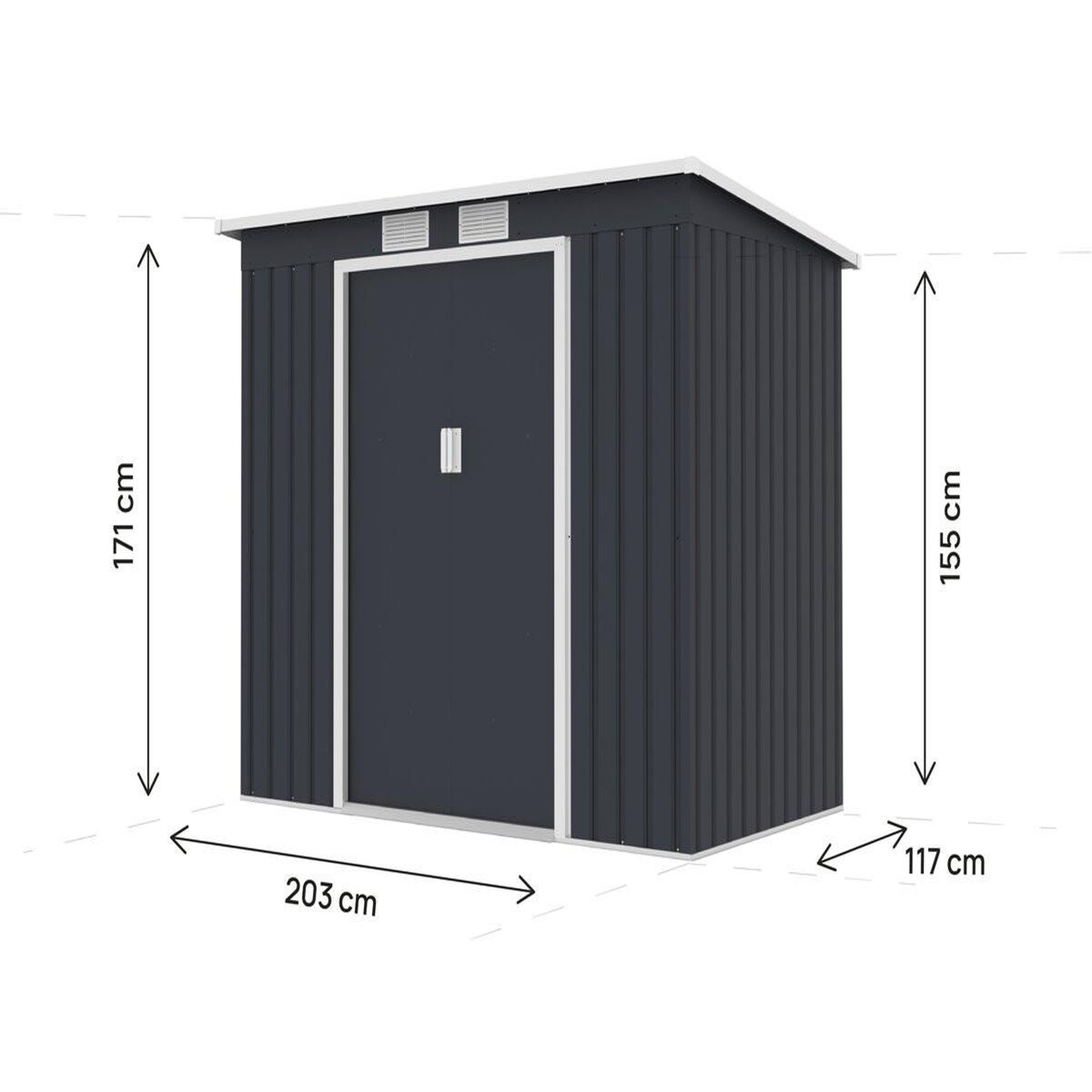 Voir la diapositive 3 : Habitat et Jardin Abri de jardin en métal avec toit monopente métal  orlando  - 2,81 m² - gris