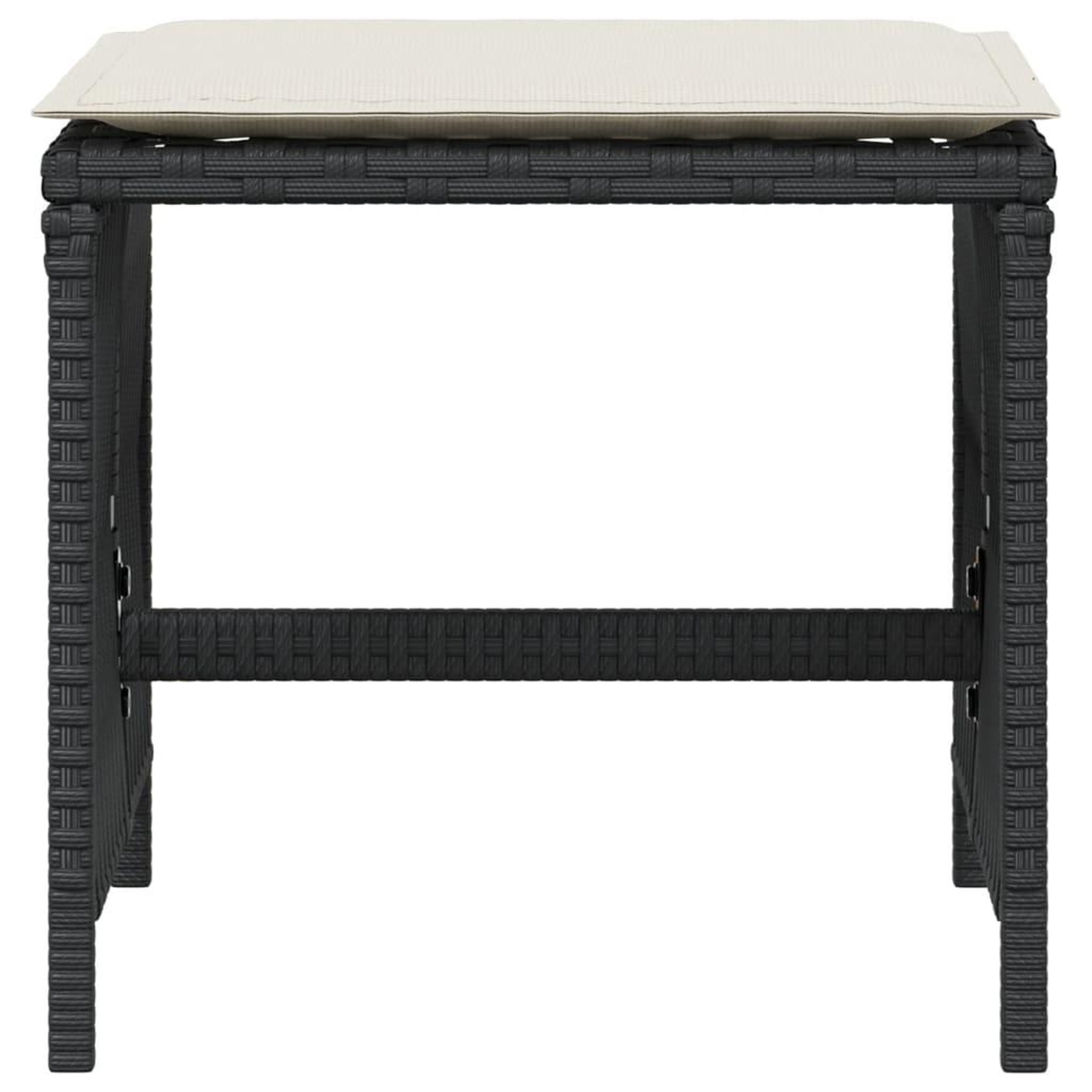 Voir la diapositive 5 : VIDAXL Tabourets de jardin et coussins lot de 4 noir 41x41x36 cm rotin