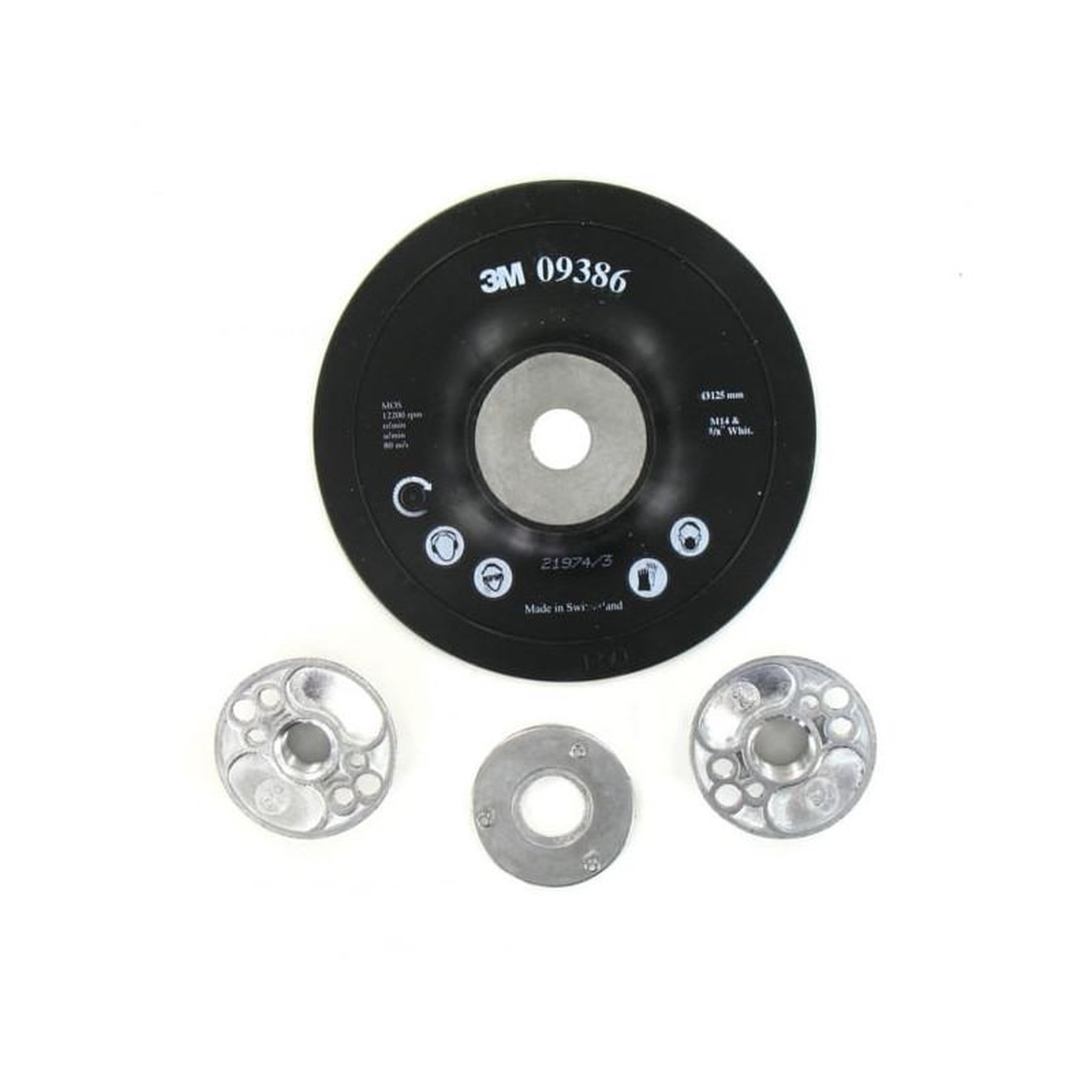 Voir la diapositive 2 : 3M Plateau 3m lisse support pour disques fibre m14 diamètre 125 mm