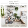 Voir la diapositive 3 : tectake Arbre à chat 204 cm avec griffoir et plateforme d'escalade gris/blanc