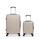 WAVE PARIS WAVE PARIS - Lot de 2 - Valise weekend et valise cabine XXS LENA. Coloris disponibles : Gris, Noir, Beige, Bleu, Rose