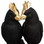  Statuette Déco Couple Oiseaux  Suite  35cm Noir