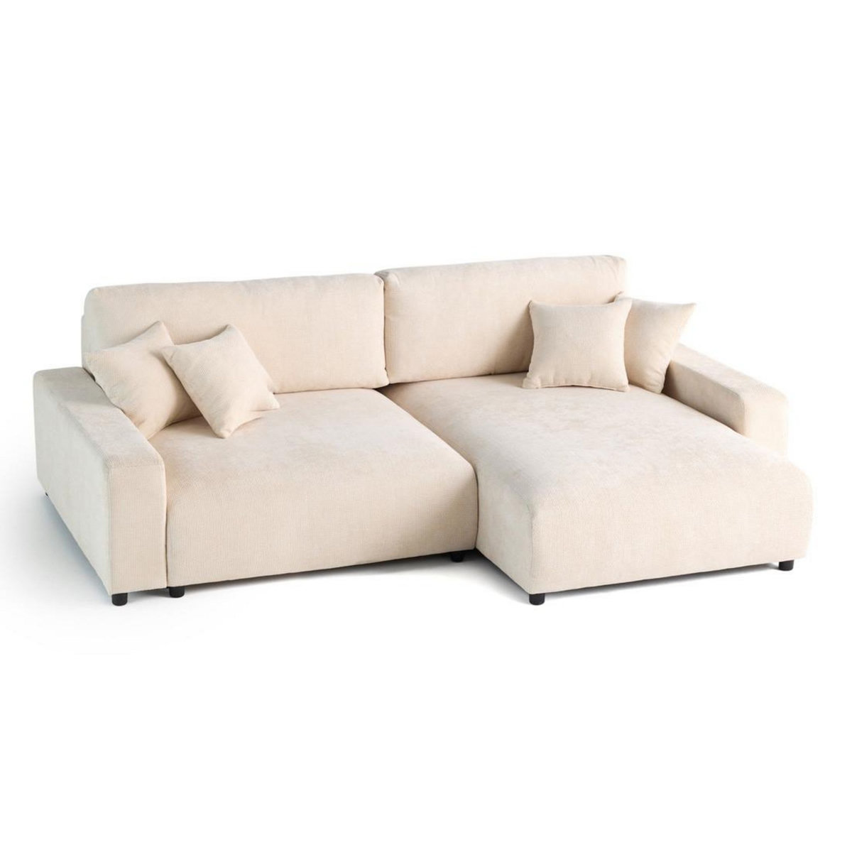 LISA DESIGN Pivoine - canapé d'angle réversible - 4 places - convertible avec coffre - en velours texturé