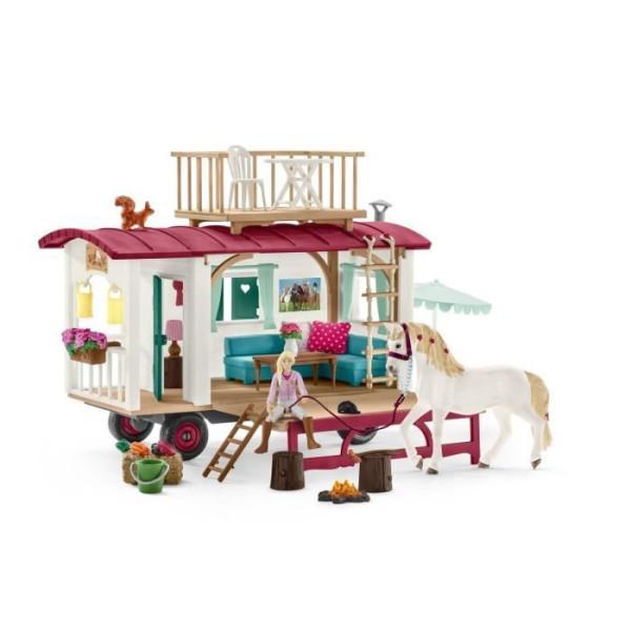 Voir la diapositive 2 : Schleich Caravane rencontres secretes, coffret schleich avec 1 cheval schleich inclus, coffret figurines pour enfants de 5 ans - schleich