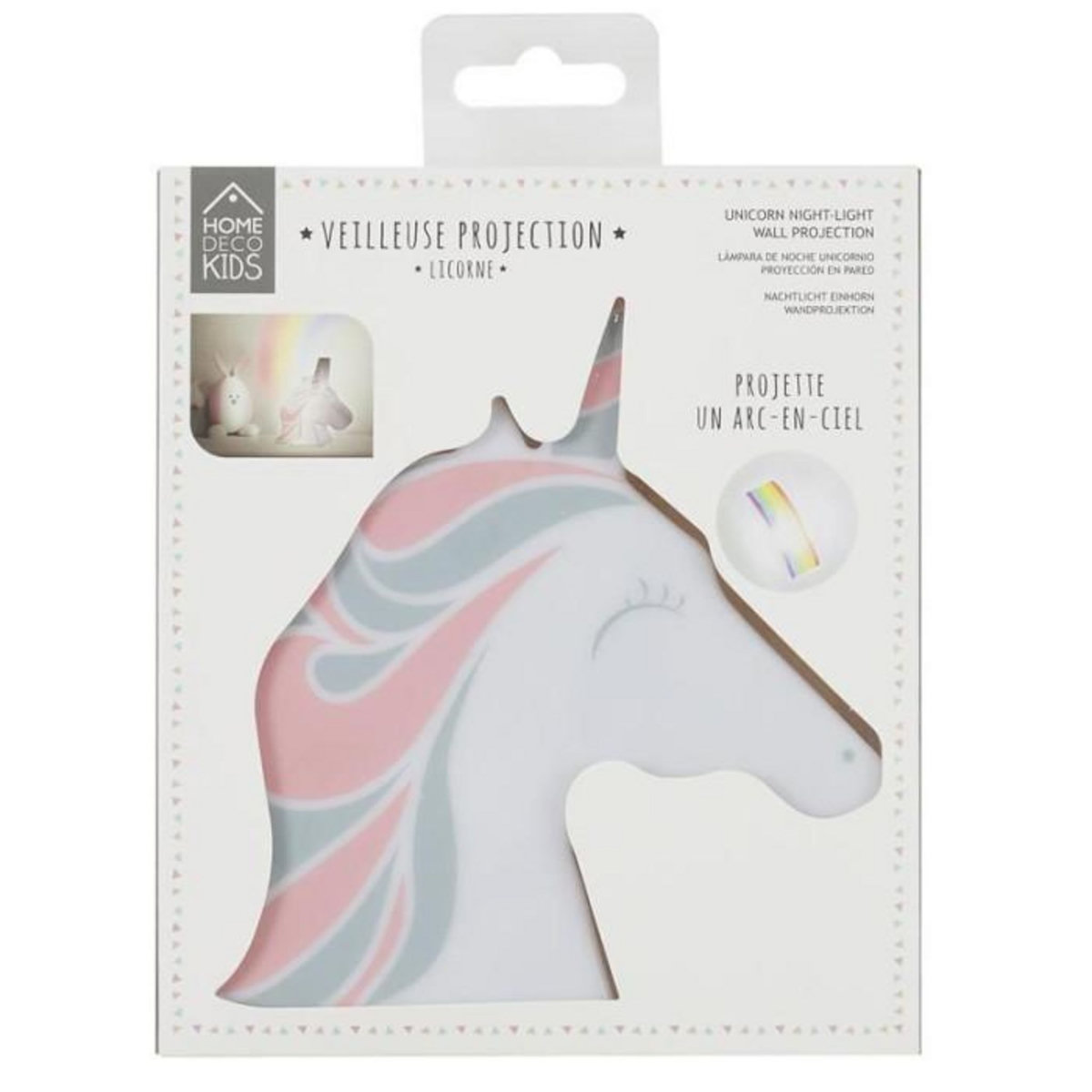 Paris Prix Veilleuse Projection Murale  Licorne  16cm Blanc