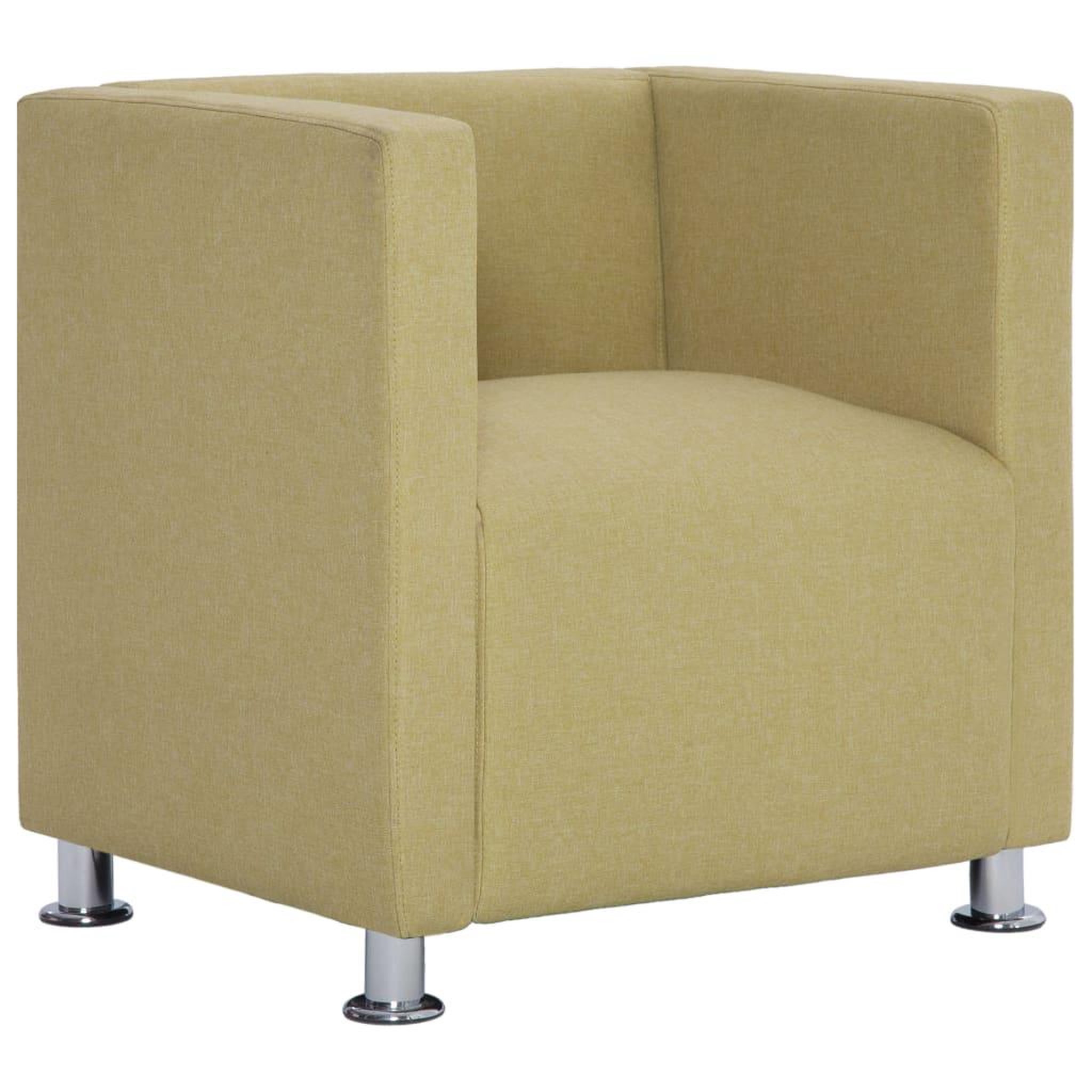 Voir la diapositive 2 : VIDAXL Fauteuil cube Vert Tissu