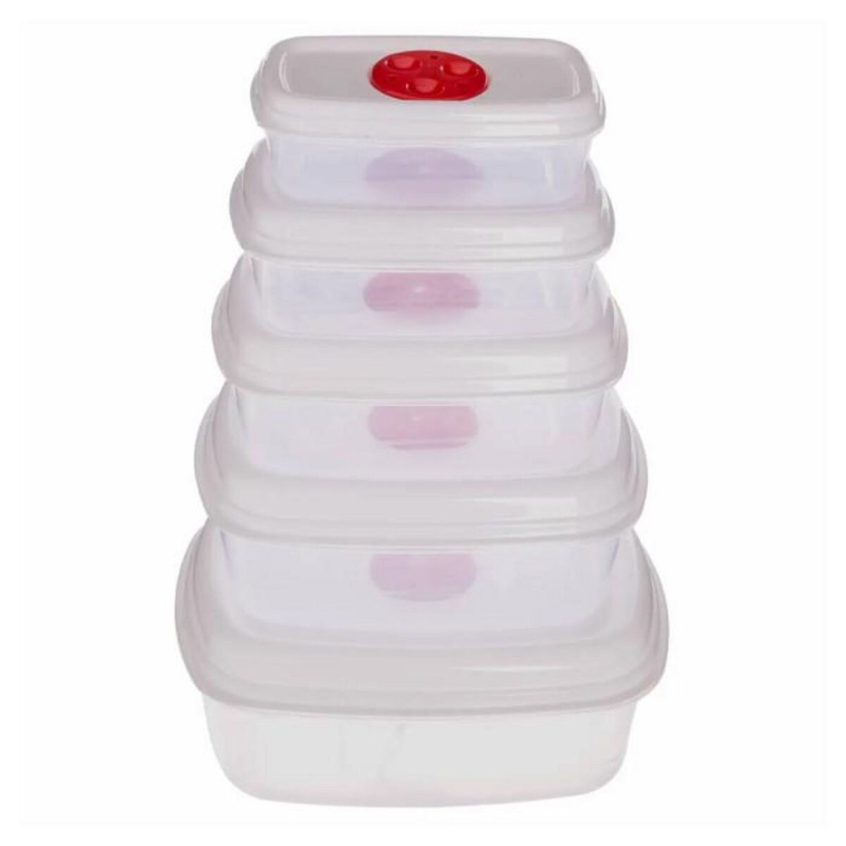 FIVE Lot de 5 Boîtes de Conservation  Micro-Ondes  25cm Blanc