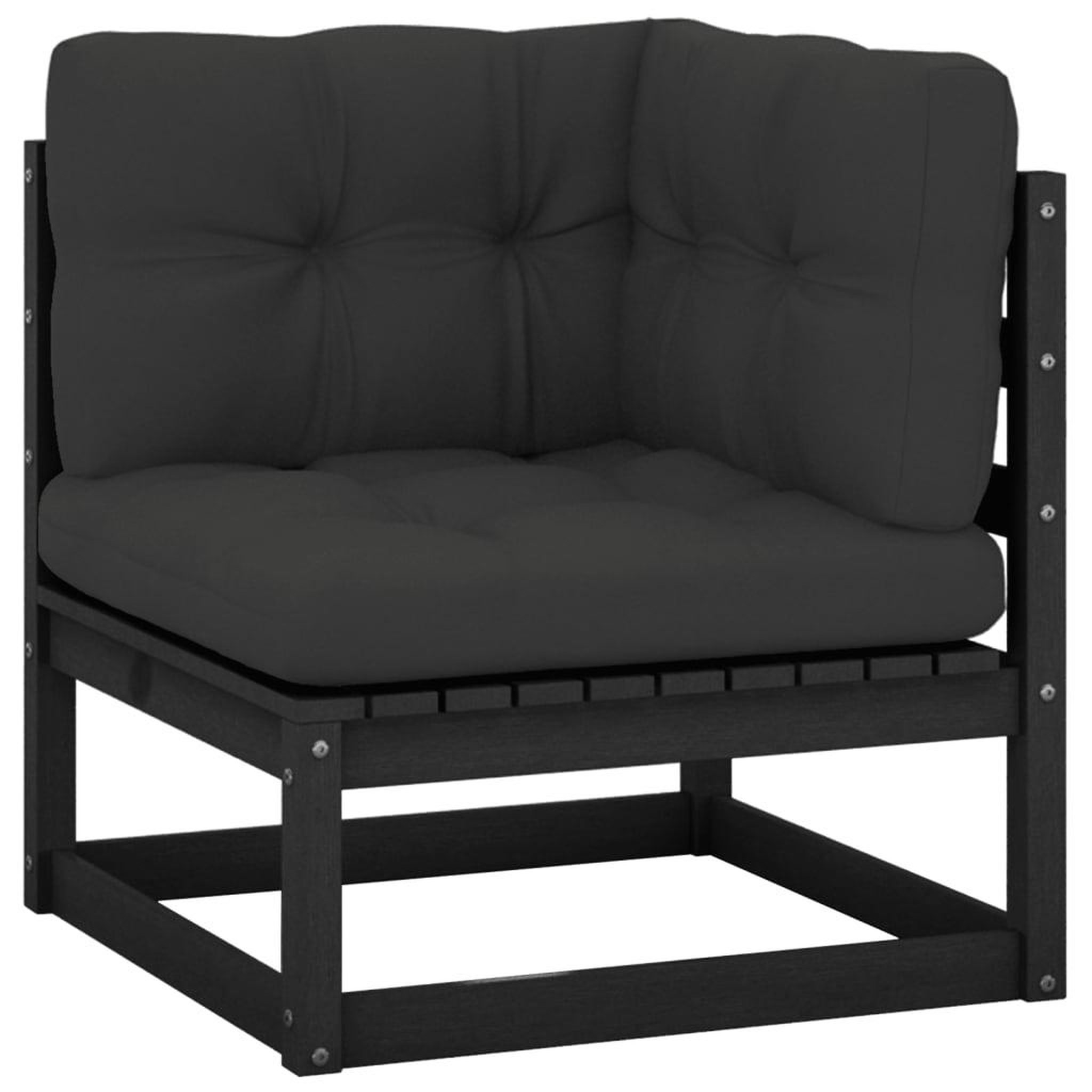VIDAXL Canape d'angle de jardin coussins anthracite Bois de pin massif