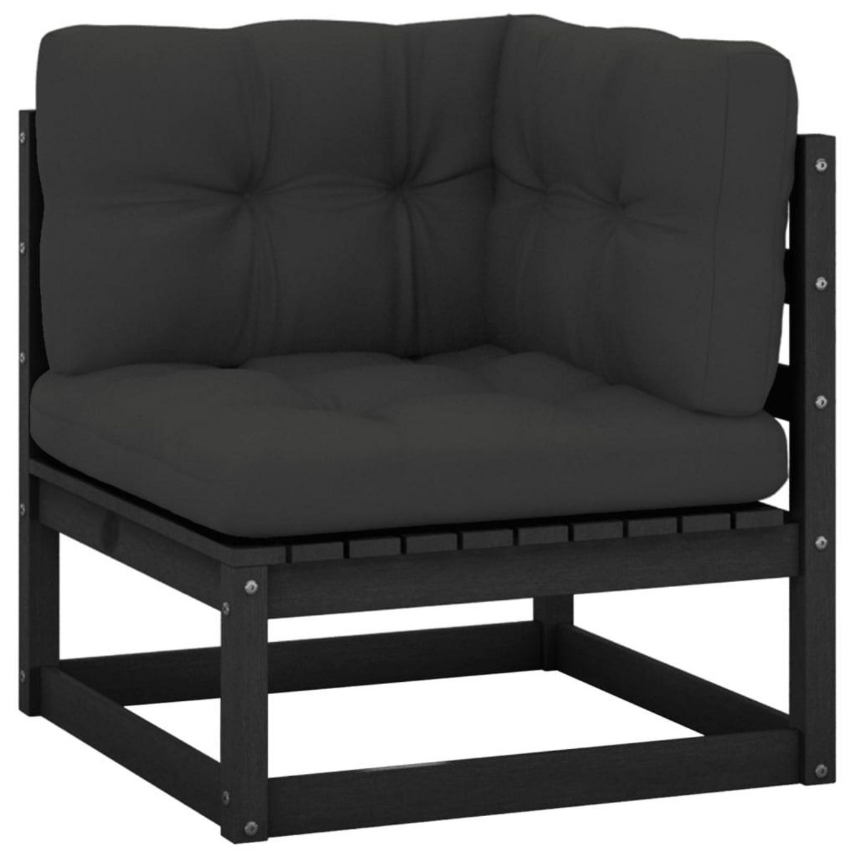 VIDAXL Canape d'angle de jardin coussins anthracite Bois de pin massif