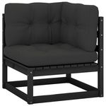 VIDAXL Canape d'angle de jardin coussins anthracite Bois de pin massif