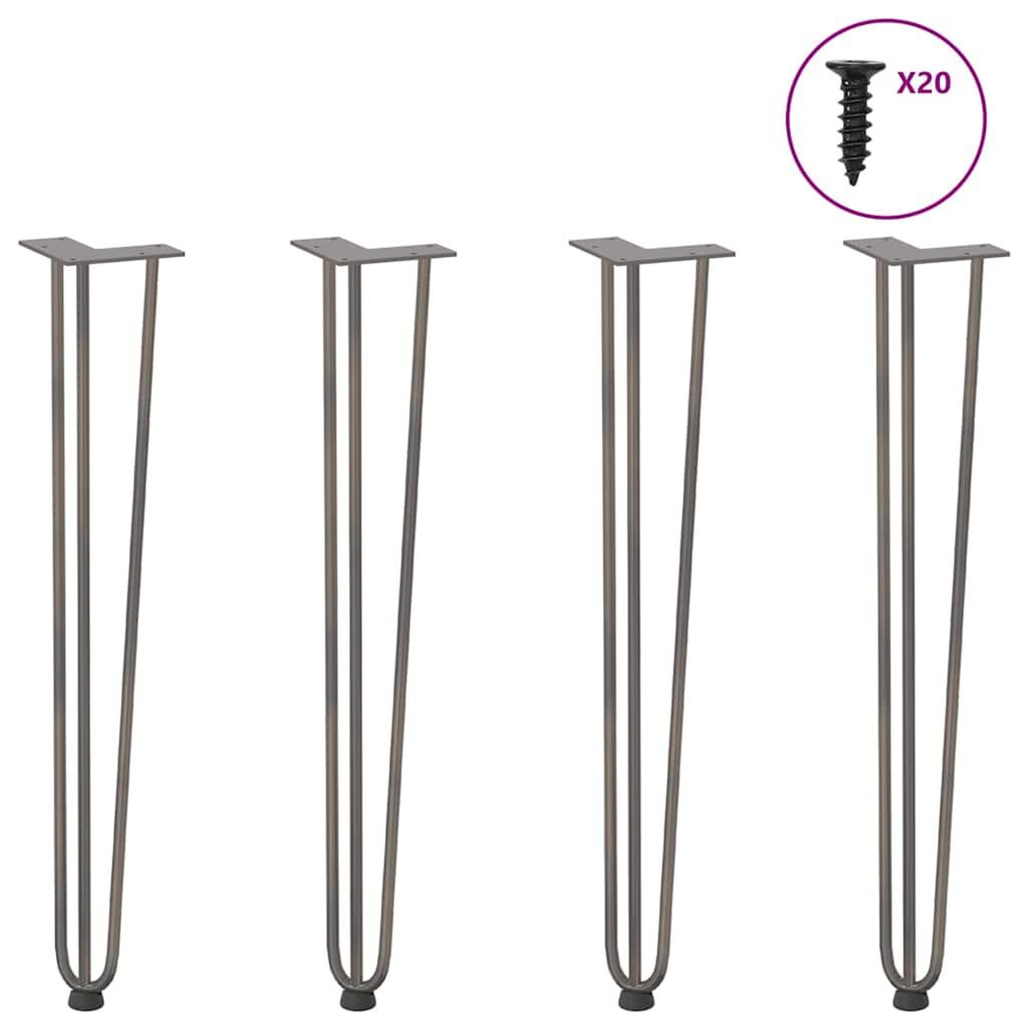 VIDAXL Pieds de table en forme d'epingle a cheveux 72 cm acier massif