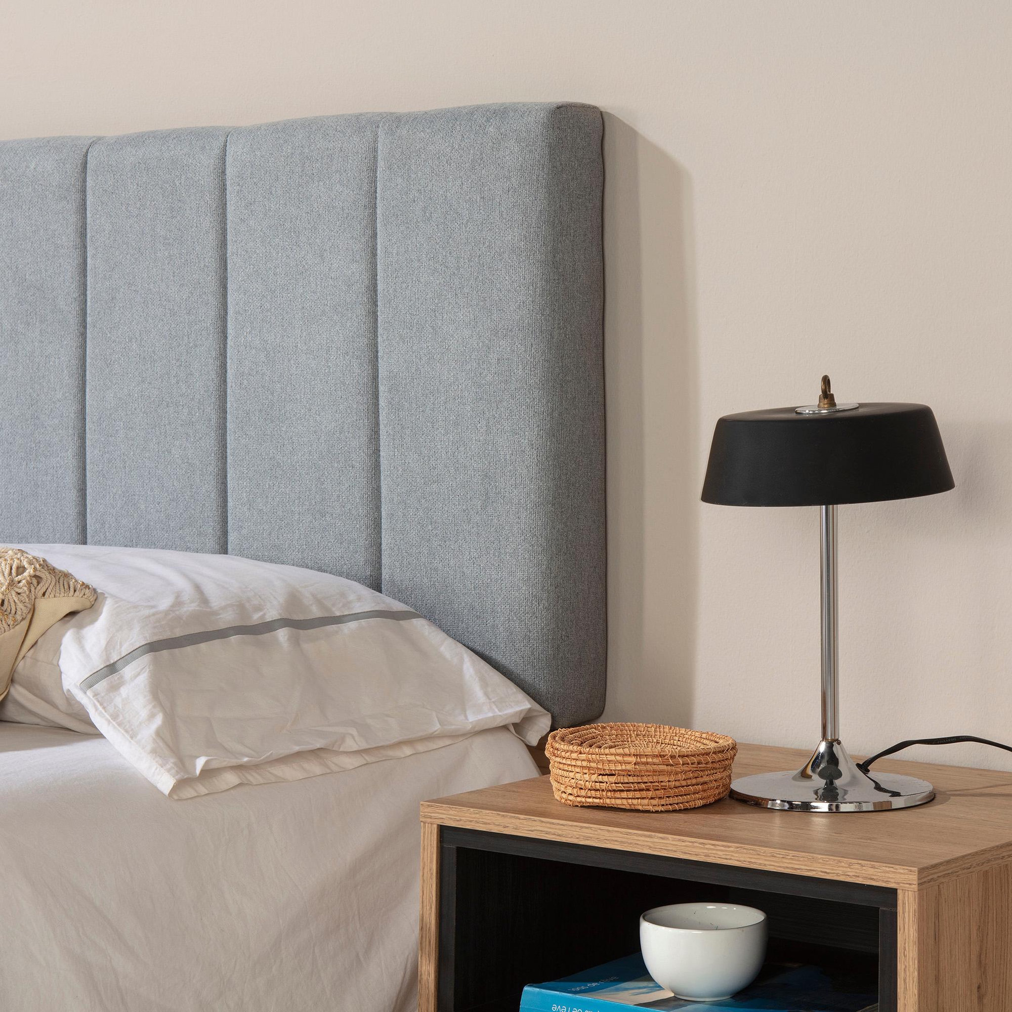 Voir la diapositive 4 : MARCKONFORT Tête de lit tapissée Creta 150x60 cm Couleur Gris, 8 cm d'épaisseur