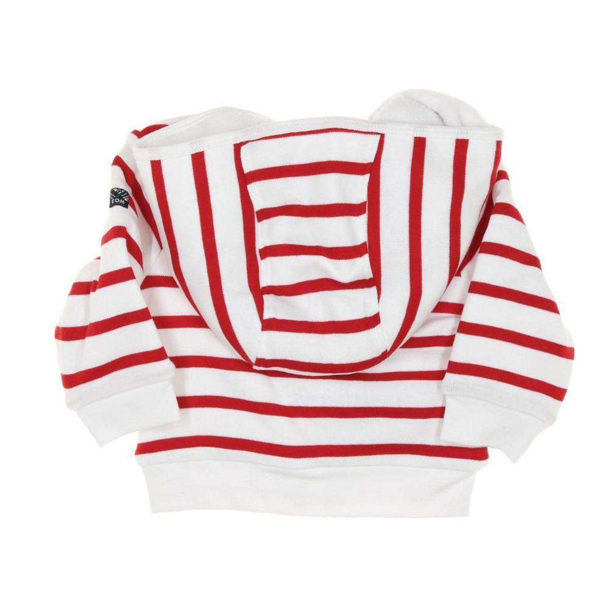 ELLE EST OU LA MER Sweat Zippé /Blanc Rayure Garçon EOM Bananova