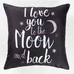 Paris Prix Housse de Coussin  Love Back  40x40cm Noir