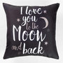 Voir la diapositive 1 : Paris Prix Housse de Coussin  Love Back  40x40cm Noir