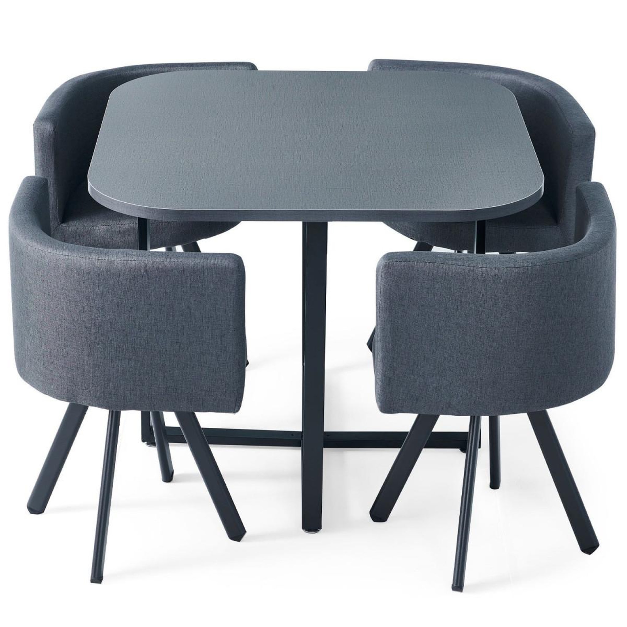 Voir la diapositive 2 : Paris Prix Table de Repas & 4 Chaises Design  Normi  90cm Gris