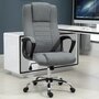HOMCOM HOMCOM Fauteuil de bureau à roulettes chaise manager ergonomique pivotante hauteur réglable lin gris foncé