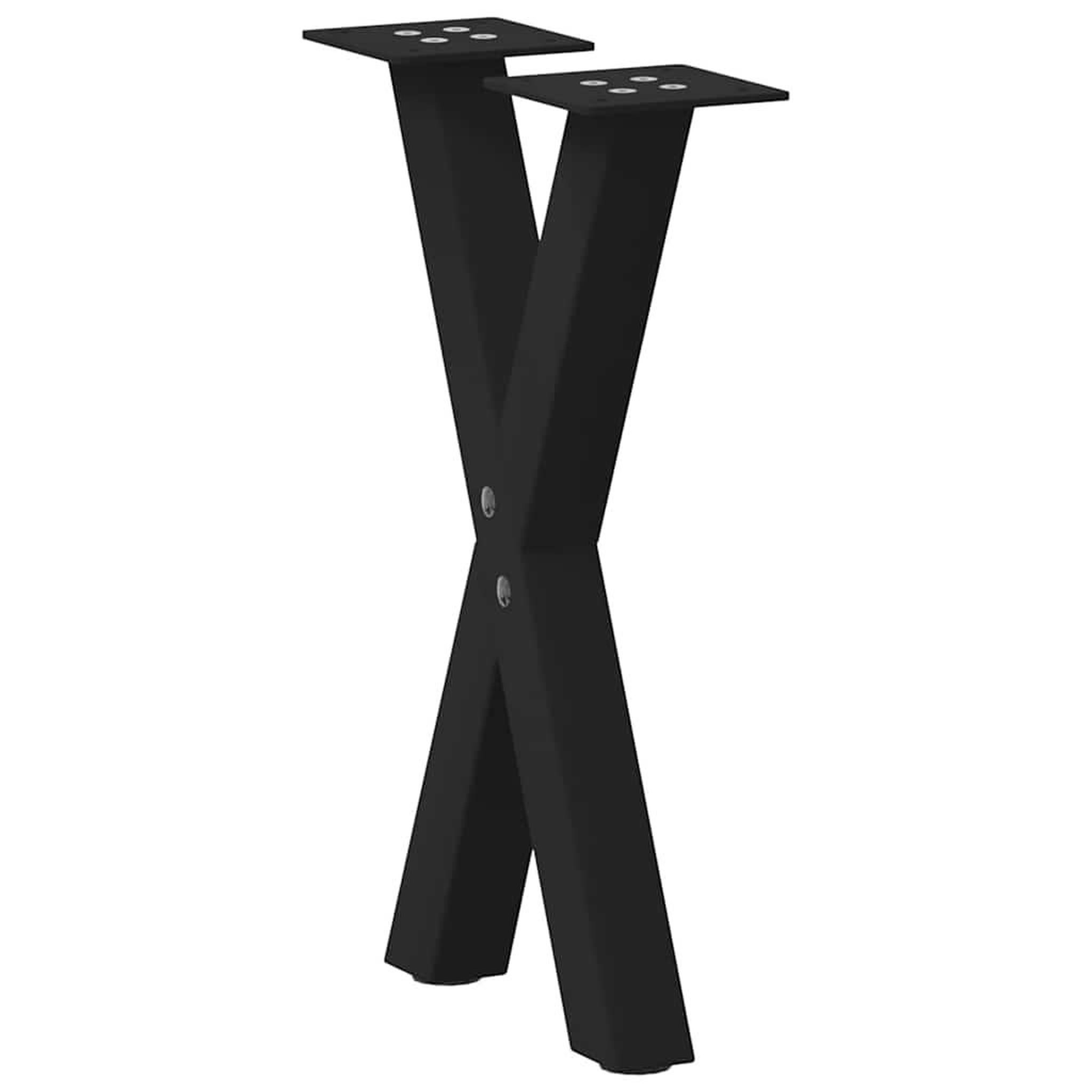 Voir la diapositive 4 : VIDAXL Pieds de table basse forme de X 2 pcs noir 38x(42-43) cm acier