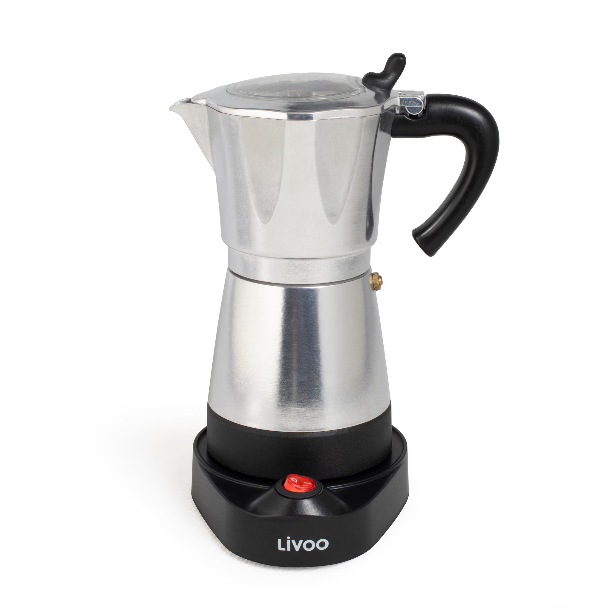 LIVOO Cafetière italienne électrique 6 tasses argent - dod117a