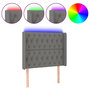 Voir la diapositive 2 : VIDAXL Tete de lit a LED Gris fonce 93x16x118/128 cm Tissu