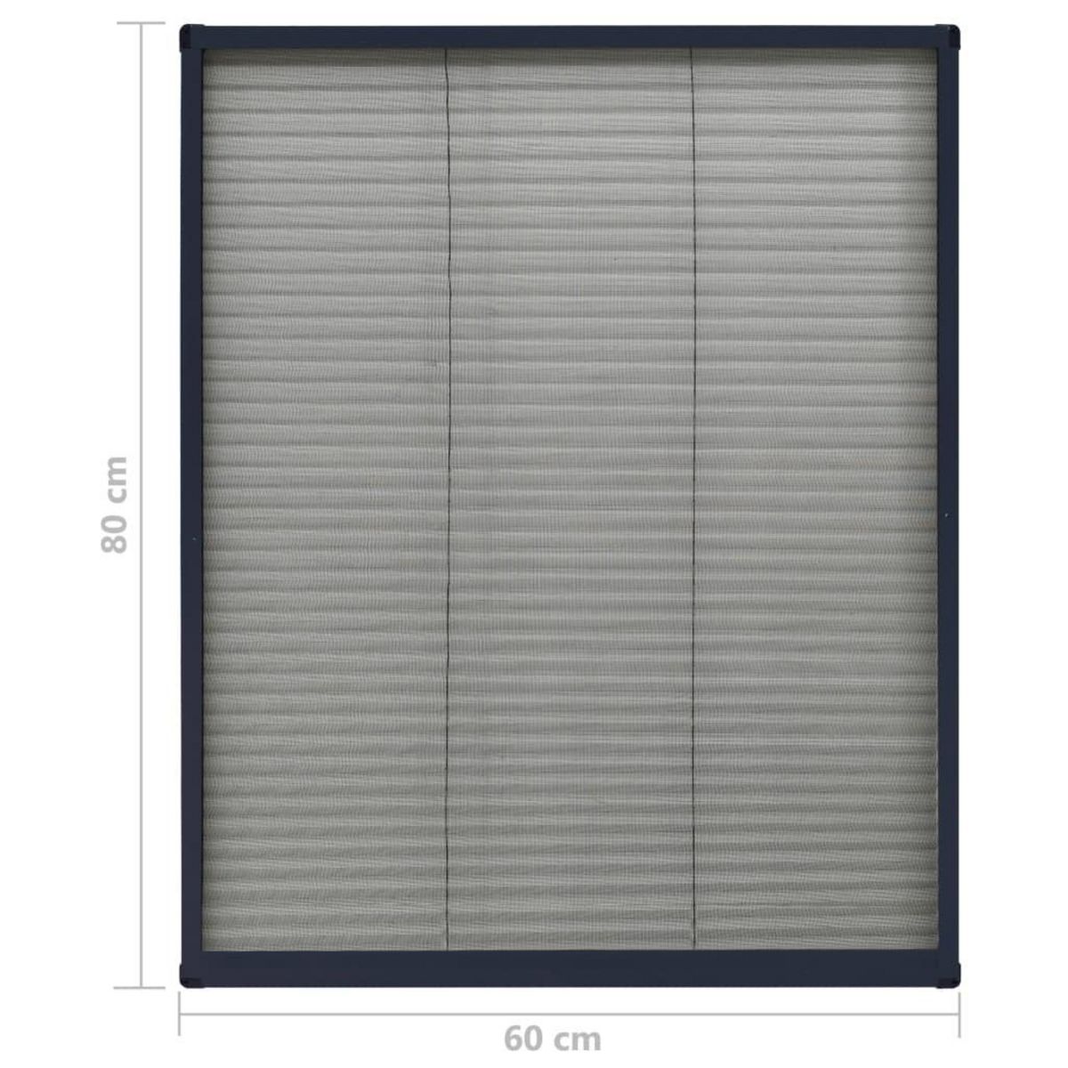 VIDAXL Moustiquaire plissee pour fenetre Aluminium Anthracite 60x80 cm