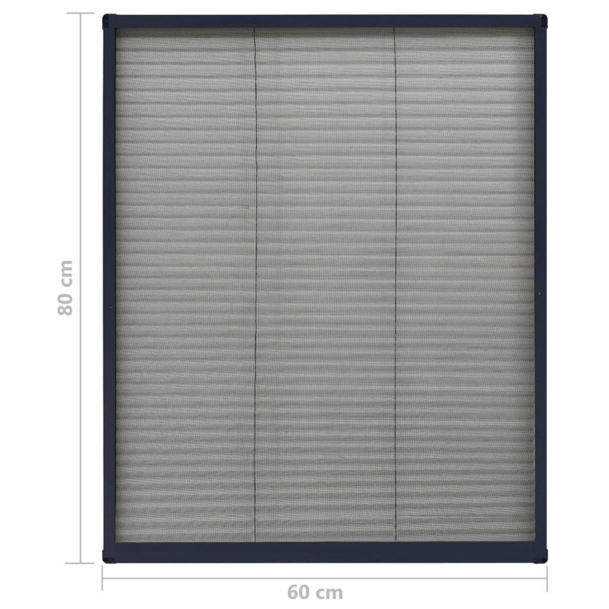 VIDAXL Moustiquaire plissee pour fenetre Aluminium Anthracite 60x80 cm