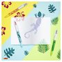 Voir la diapositive 3 : BIC Lot de 3 stylos bille 4 couleurs rétractable pointe moyenne Velours 1jaune/1bleu/1vert à motifs