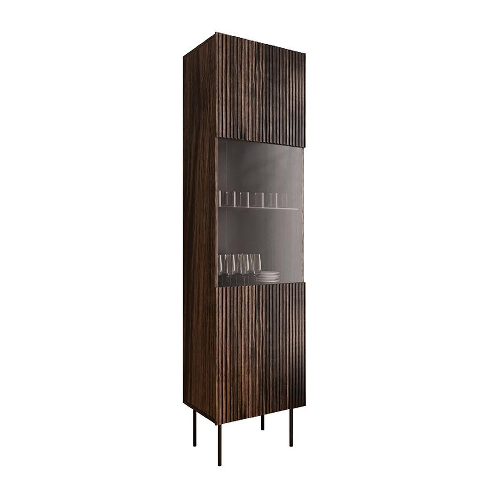 Voir la diapositive 4 : BEST MOBILIER Franco - vitrine - effet bois - 1 porte - 183 cm