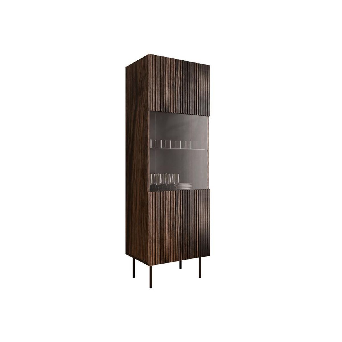 BEST MOBILIER Franco - vitrine - effet bois - 1 porte - 183 cm
