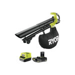 Ryobi Pack RYOBI Souffleur Aspiro-Broyeur OBV18 - 18V One+ Brushless - 1 Batterie 2.0Ah - 1 Chargeur rapi