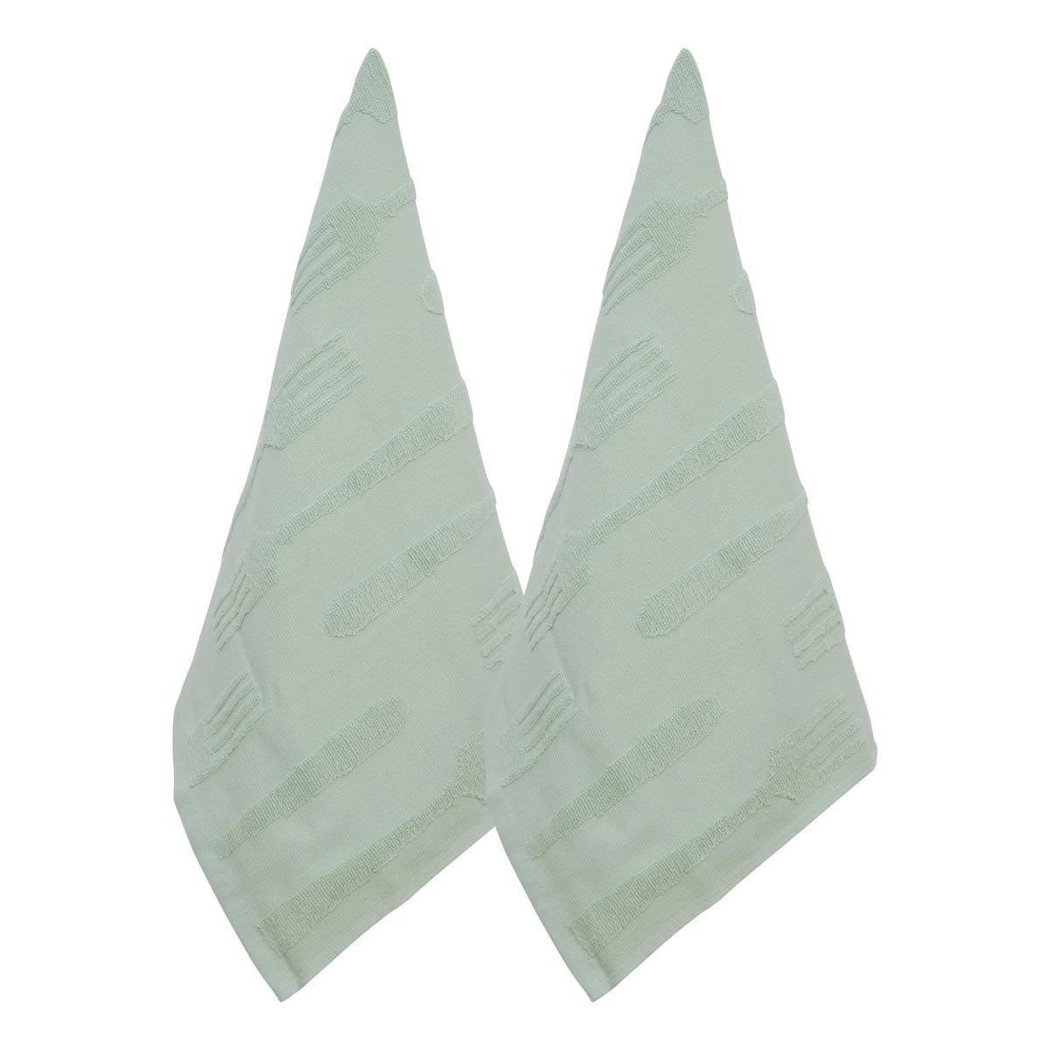 ATMOSPHERA Lot de 2 torchons de cuisine  terry  45x70cm vert céladon