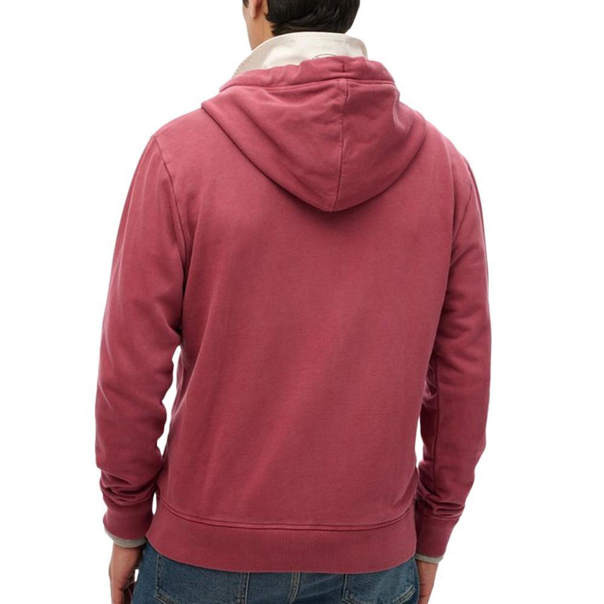 Voir la diapositive 2 : SUPERDRY Sweat Zippé Bordeaux Homme Superdry Essential Washed Ziphood