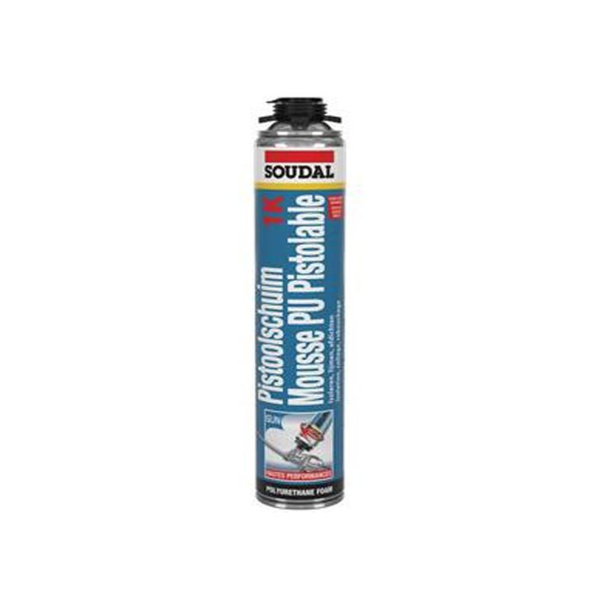 Soudal Mousse PU pistolable SOUDAFOAM GUN jaune aérosol 700ml SOUDAL 111126