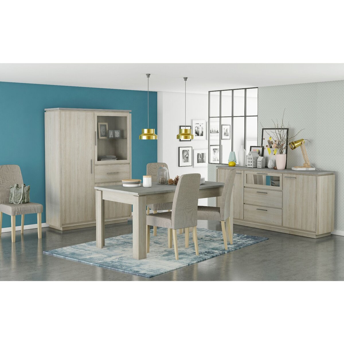 Enfilade 3 portes 2 tiroirs L184cm CITY