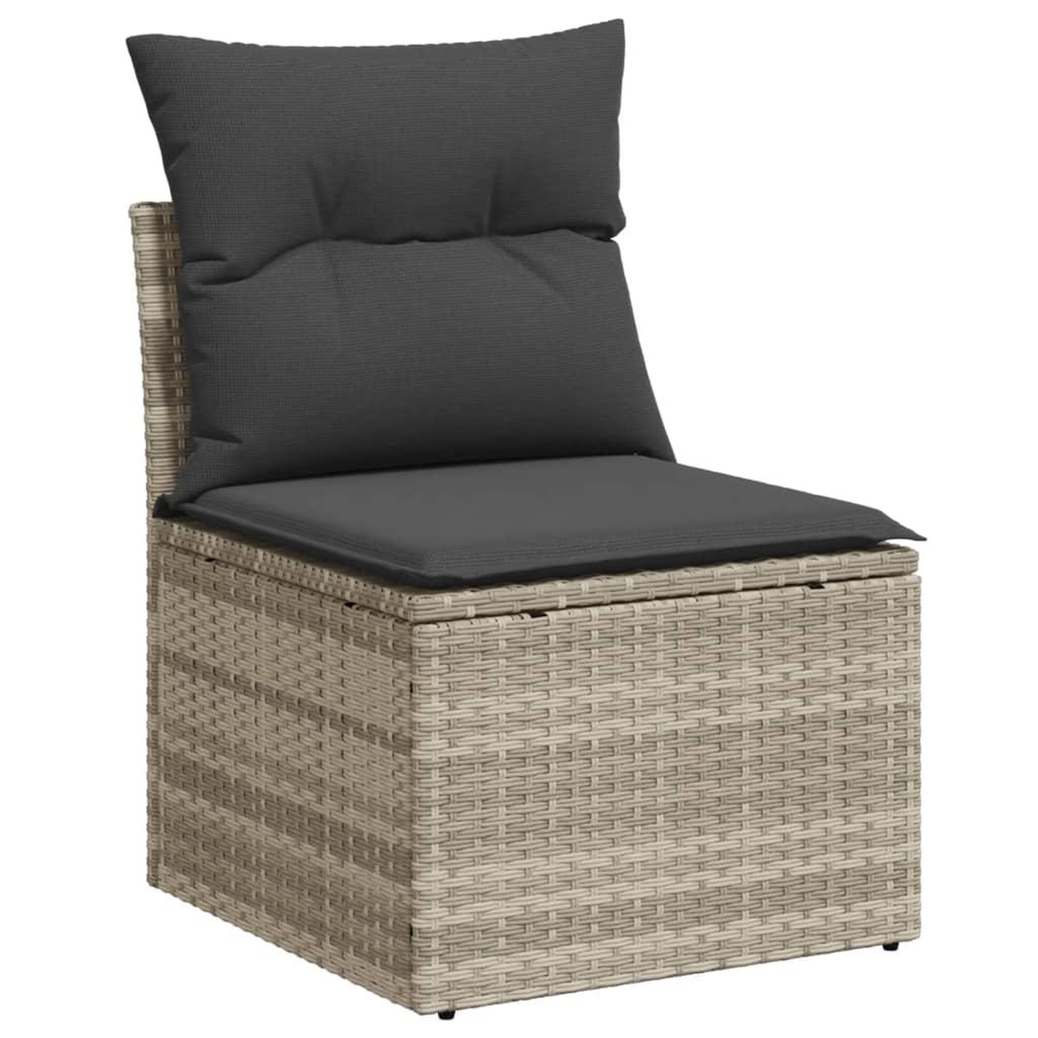 Voir la diapositive 5 : VIDAXL Salon de jardin 5 pcs avec coussins gris clair resine tressee