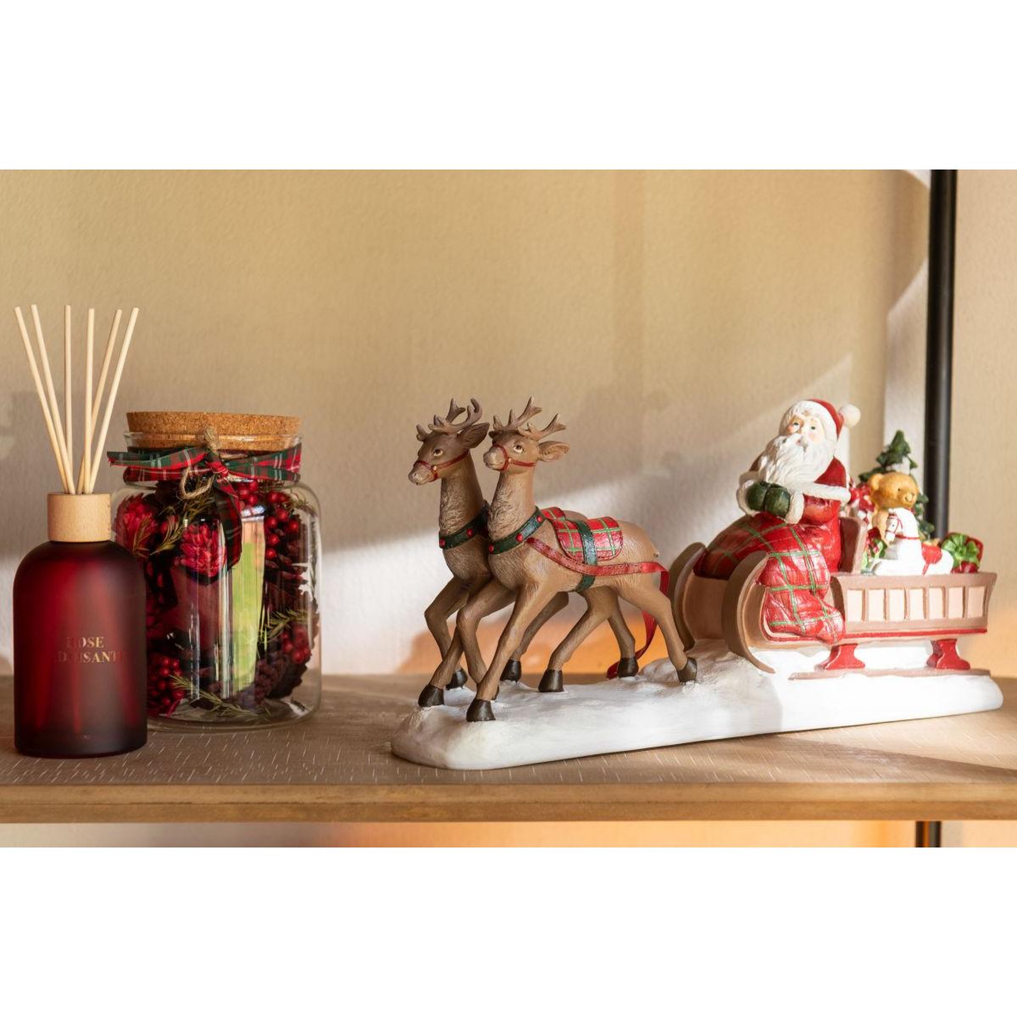 Voir la diapositive 3 : J-LINE Traineau du père-noël  cerf  41cm multicolore