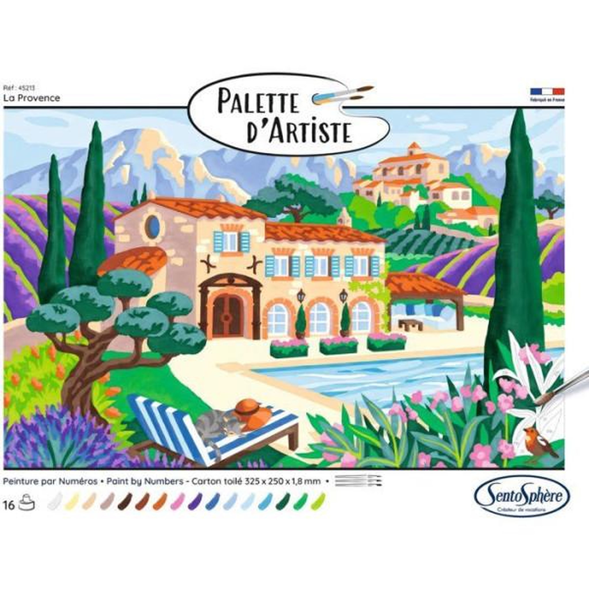 Voir la diapositive 2 : Sentosphere Peinture acrylique - sentosphere - palette d'artiste - la provence - peinture a numéro pour adulte - tableau en carte toilée