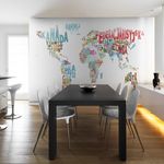 Paris Prix Papier Peint  Carte Monde en Français. Coloris disponibles : Multicolore