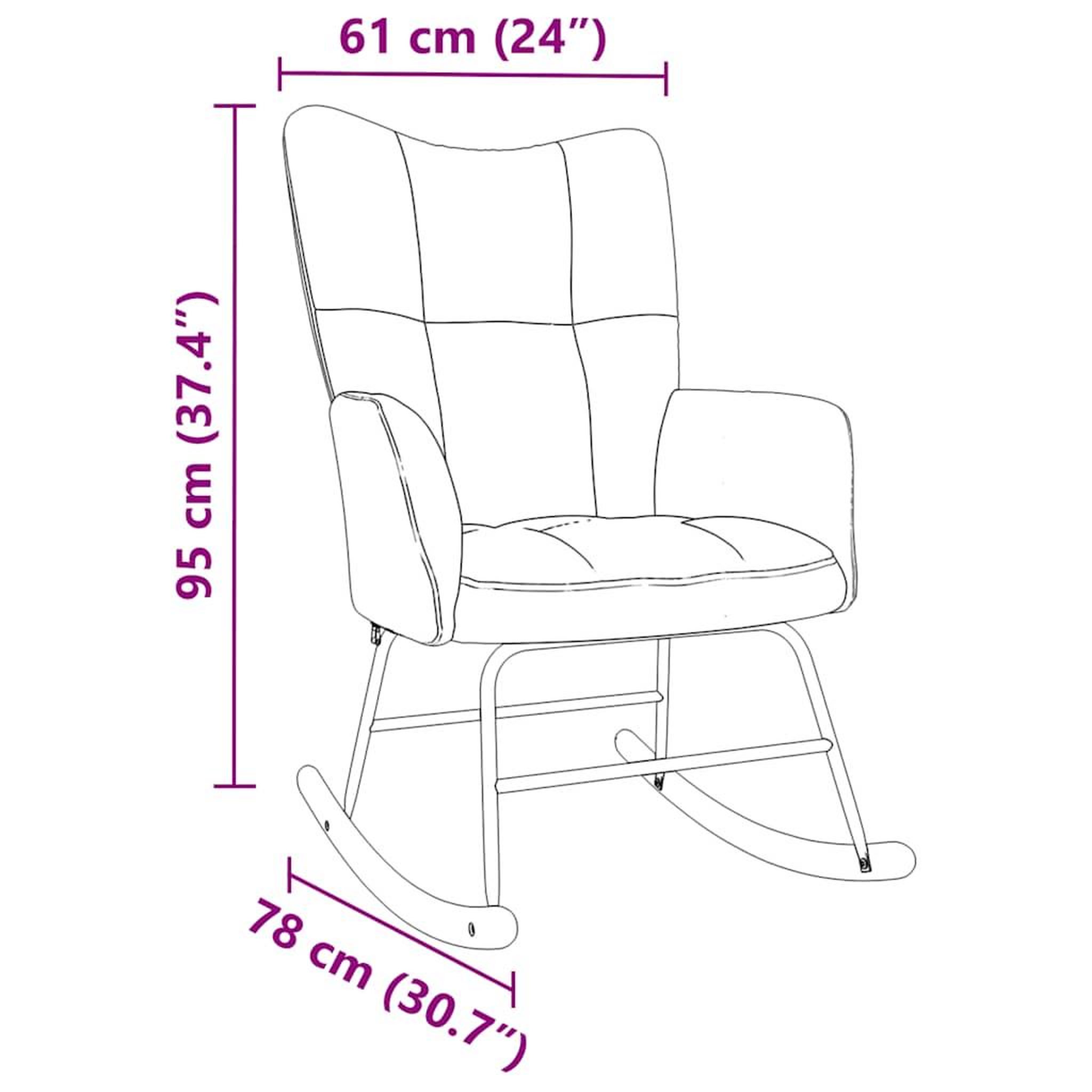 Voir la diapositive 6 : VIDAXL Chaise a bascule Rouge bordeaux Tissu